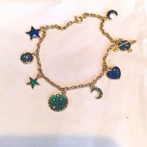 Handmade Goldtone Celestial Charm Bracelet